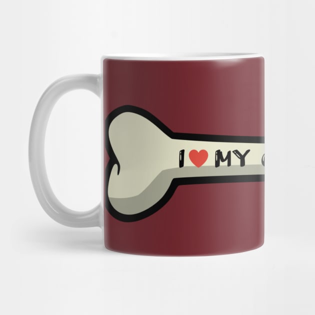 I love my Chihuahua Bone Typography Design by AdrianaHolmesArt